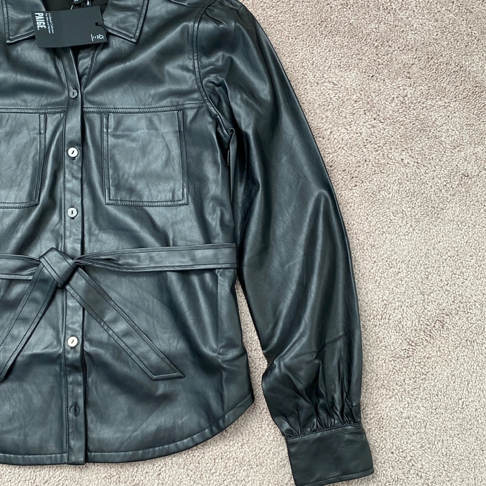 Paige Belize Faux Leather Shacket Size XS - Picture 10 of 16